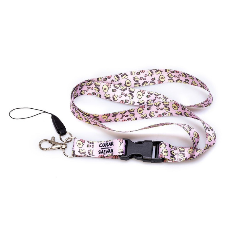 PACK LANYARD UNICORNIOS + TIJERA ROSA + COMPRESOR