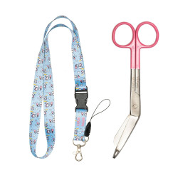 PACK LANYARD CIGÜEÑAS + TIJERA SALMÓN