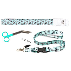 PACK LANYARD BULLDOG + TIJERA AZUL + COMPRESOR