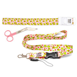 PACK LANYARD AVOCADO + TIJERA SALMÓN + COMPRESOR