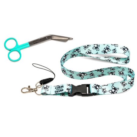 PACK LANYARD BULLDOG + TIJERA AZUL