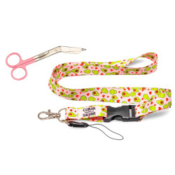 PACK LANYARD AVOCADO + TIJERA SALMÓN