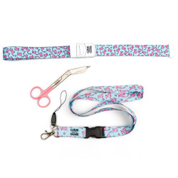 LANYARD ELEFANTES + TIJERA SALMÓN + COMPRESOR