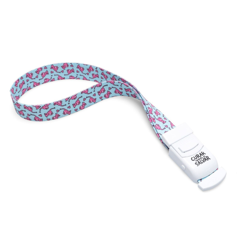 LANYARD ELEFANTES + TIJERA SALMÓN + COMPRESOR
