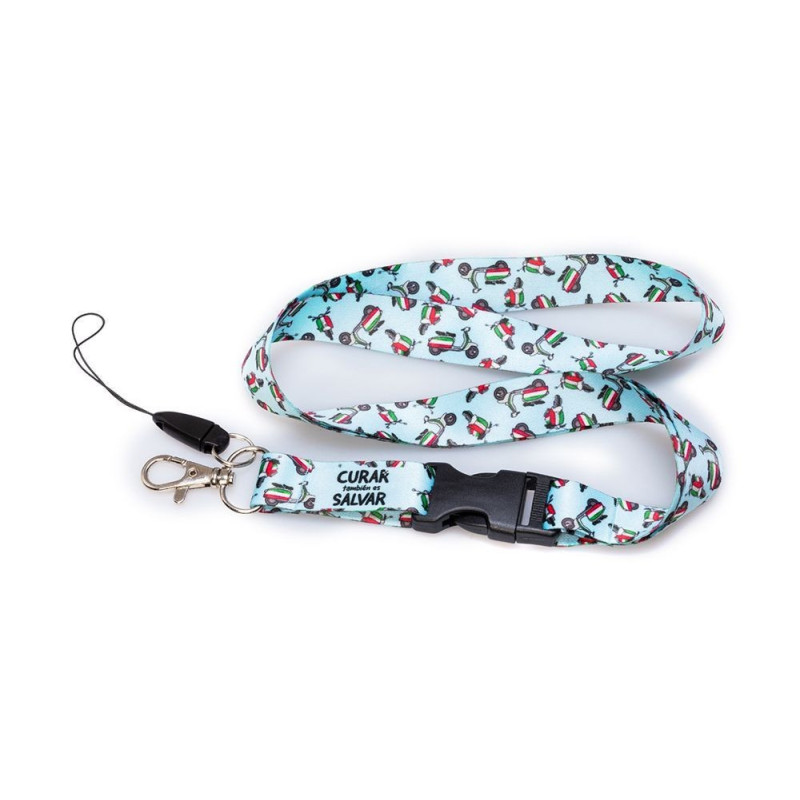 LANYARD VESPAS + TIJERA AZUL + COMPRESOR