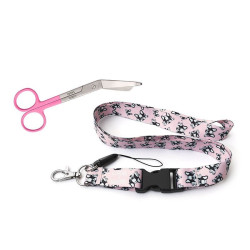 PACK LANYARD BULLDOG ROSA + TIJERA