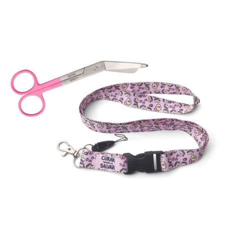 LANYARD UNICORNIOS + TIJERA ROSA
