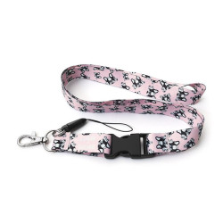 PACK LANYARD BULDOG ROSA + TIJERA + COMPRESOR 2