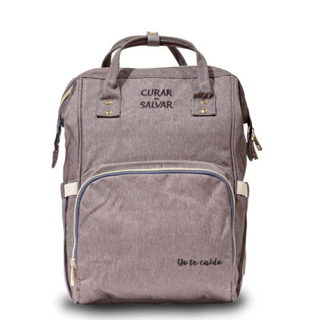 MOCHILA GRIS "YO TE CUIDO"