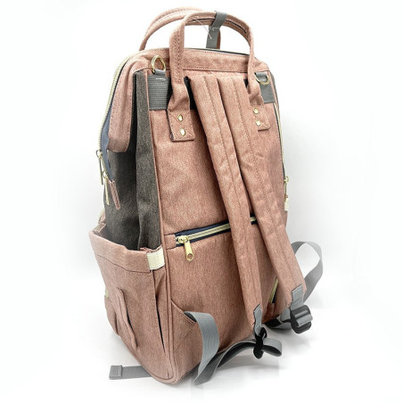 MOCHILA "YO TE CUIDO" ROSA-GRIS