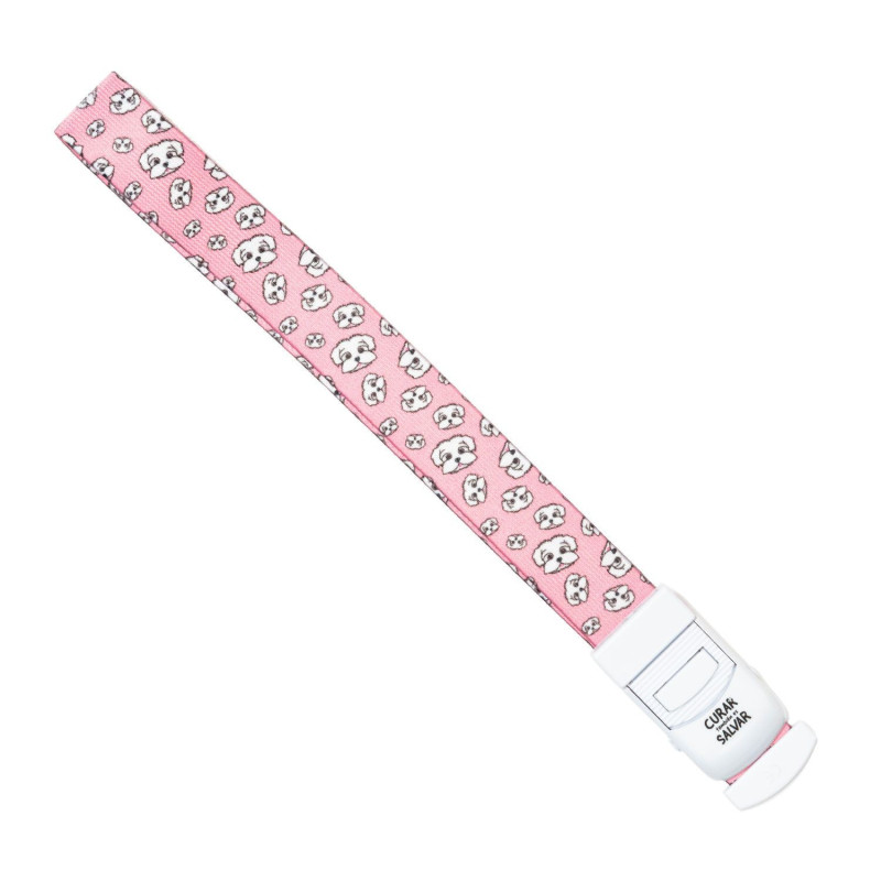 PACK LANYARD BICHÓN + TIJERA SALMÓN + COMPRESOR