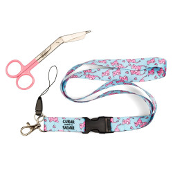 PACK LANYARD ELEFANTES + TIJERA SALMÓN